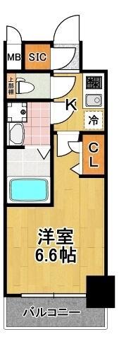 レジュールアッシュTAISHO LEGANT(1K/6階)の間取り写真