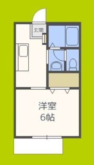 サングリーン住之江(ワンルーム/2階)の間取り写真
