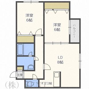 トレジャーキャッスル弐番館(2LDK/1階)の間取り写真
