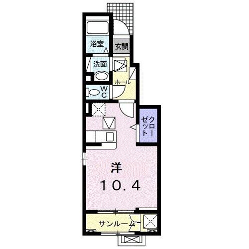 ＪＲ奥羽本線 東根駅 徒歩25分 2階建 築4年(ワンルーム/1階)の間取り写真