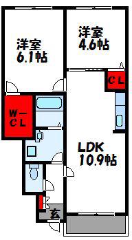 アルピーネ(2LDK/1階)の間取り写真