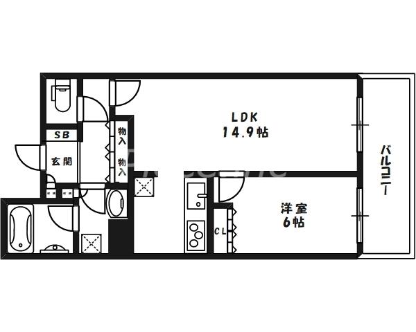 N4 タワー(1LDK/12階)の間取り写真