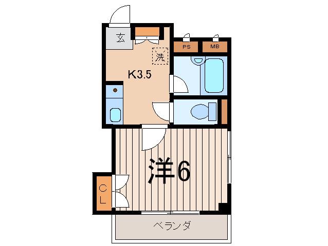 フローレスミヤタ(1K/1階)の間取り写真