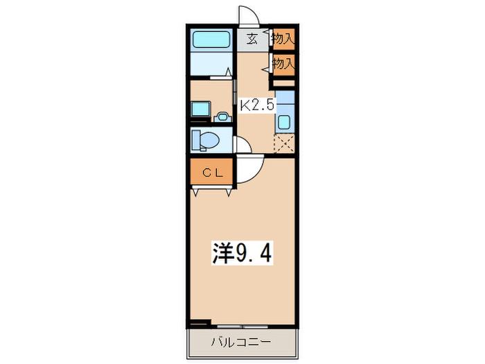 ソレイユ(1K/1階)の間取り写真