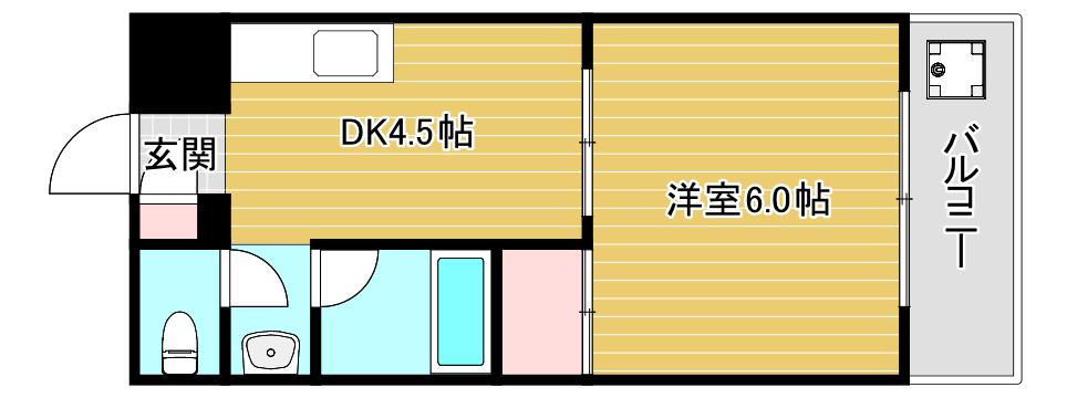 DO九条I(1DK/13階)の間取り写真