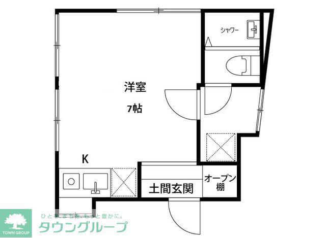 HOUS西小山(ワンルーム/1階)の間取り写真