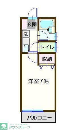 ティーコートまい(1K/1階)の間取り写真