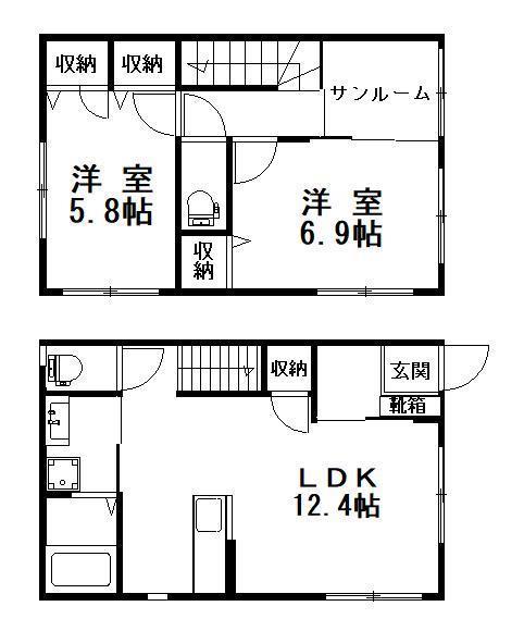 ラグナ・テラスR(2SLDK/1階)の間取り写真