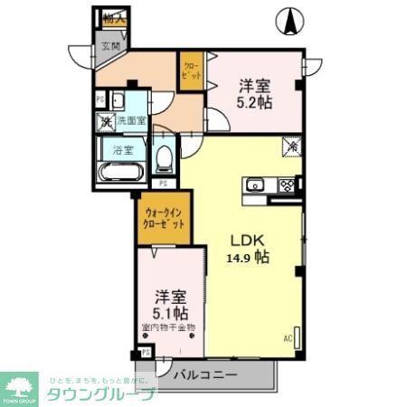 メゾン ド 常盤(2LDK/3階)の間取り写真