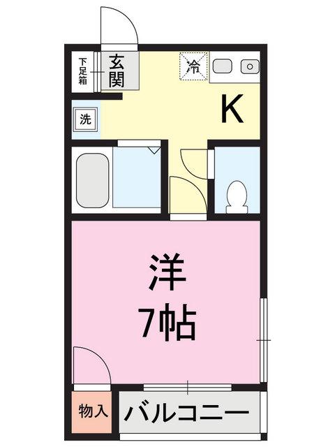 SAJA-SKY2ND(1K/2階)の間取り写真