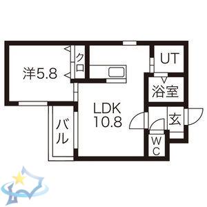 アメニティーズ(1LDK/2階)の間取り写真