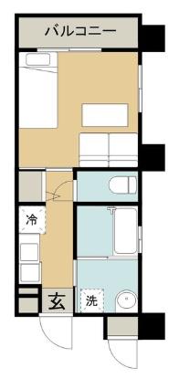 ディべロップ西町(1K/4階)の間取り写真