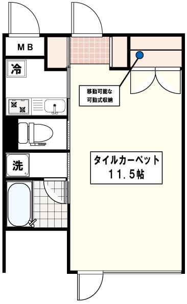 HO三鷹(1K/1階)の間取り写真