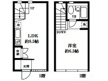 GRAZ(1DK/1階)の間取り写真
