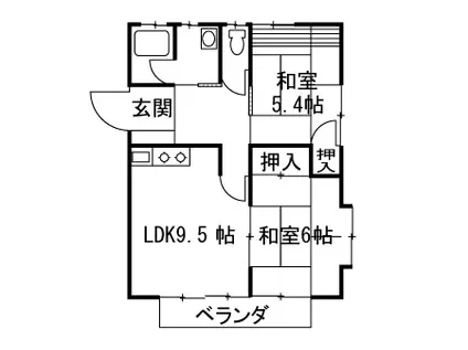 Tドメス(2LDK/2階)の間取り写真