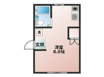 ハウス岩城(1K/2階)の間取り写真