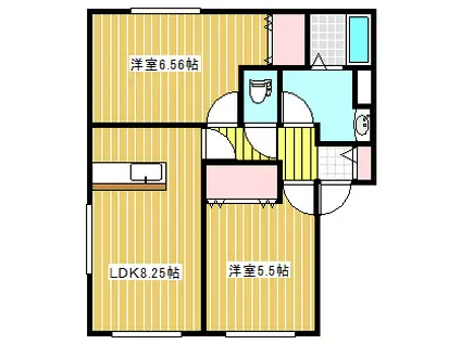 パシフィック鹿嶋(2LDK/1階)の間取り写真