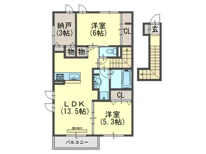 レスポワール(2SLDK/2階)の間取り写真
