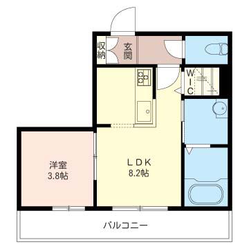 シャーメゾン BOASORTE(1LDK/2階)の間取り写真