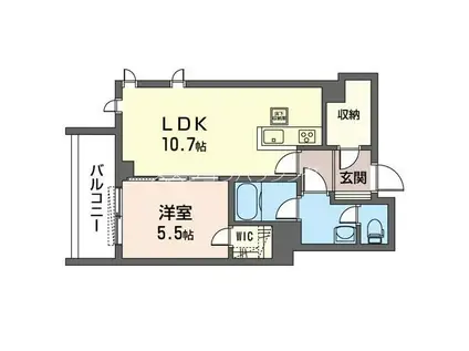 プレミアス(1LDK/1階)の間取り写真