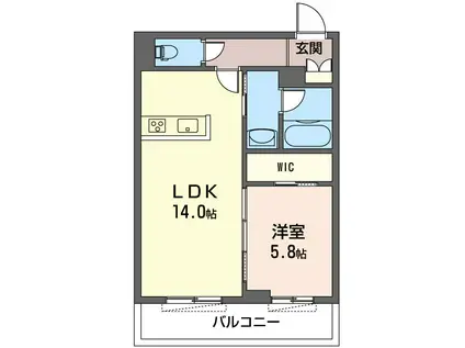 ヒナ フェティア(1LDK/2階)の間取り写真