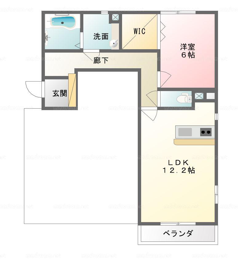 アーバンクレスト渚(1LDK/3階)の間取り写真