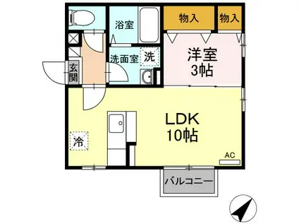 スターハイツ・あおい(1LDK/1階)の間取り写真