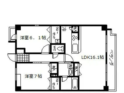 メゾン リシェス(2LDK/2階)の間取り写真