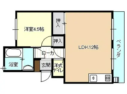 サンシャイン西平原(1LDK/2階)の間取り写真
