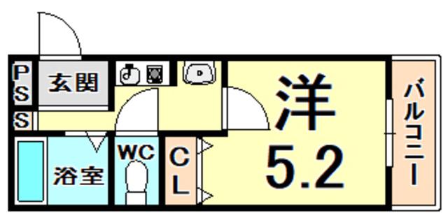 ステラハウス15(1K/1階)の間取り写真