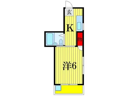 YKマンション(1K/4階)の間取り写真