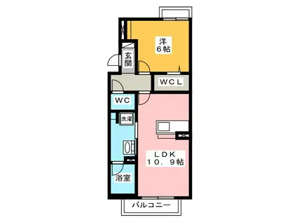 シャーメゾンクレスティーク(1LDK/4階)の間取り写真