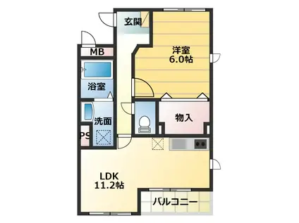 カスカードII(1LDK/2階)の間取り写真