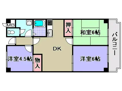 レジデンスムラタ(3LDK/3階)の間取り写真