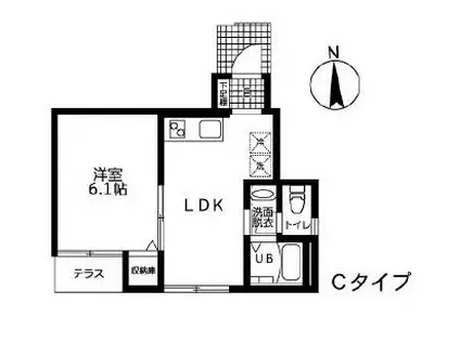 KEN HOUSE(1LDK/1階)の間取り写真