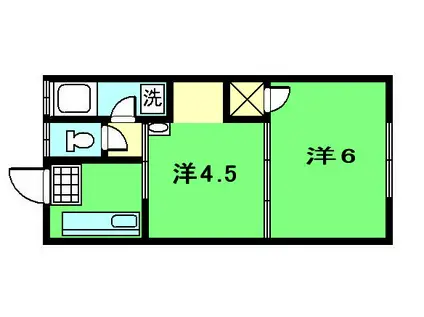 ROCCO東谷山(2K/2階)の間取り写真