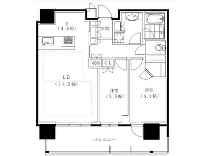 パークコート浜離宮ザタワー(2LDK/30階)の間取り写真