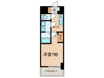 アドバンス神戸マーレ(1K/3階)の間取り写真