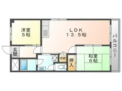 メイゾン神崎(2LDK/3階)の間取り写真