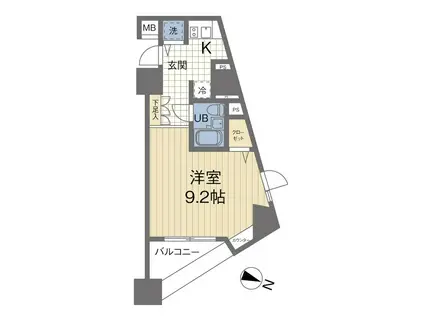 日神デュオステージ笹塚東館(ワンルーム/8階)の間取り写真