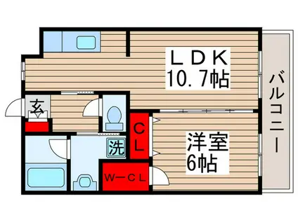 インテレッセ(1LDK/2階)の間取り写真