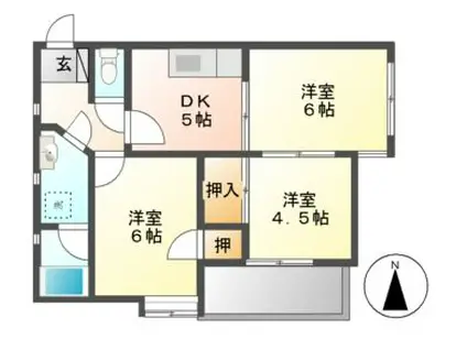 三鈴ハイム(3K/3階)の間取り写真