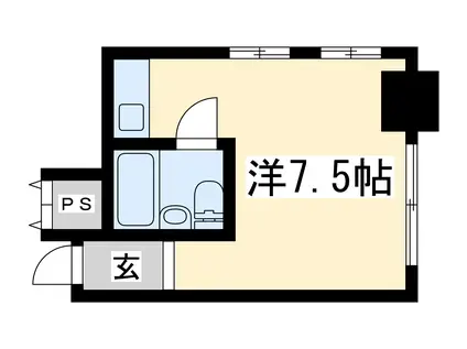 チサン第5新大阪(ワンルーム/7階)の間取り写真