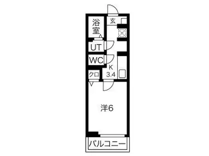 ルミナス平成(1K/2階)の間取り写真