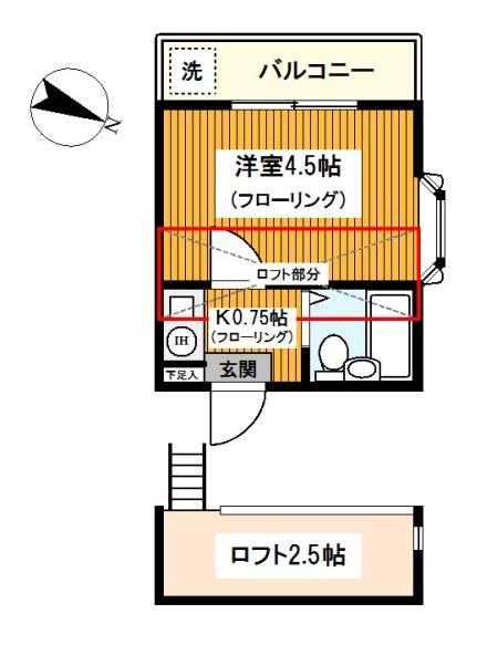 スターホームズ峰岡(1K/2階)の間取り写真