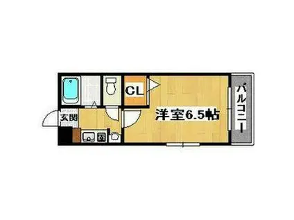 三国ヶ丘ピア(1K/1階)の間取り写真