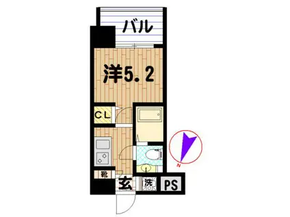ヴェルステージ川崎(1K/10階)の間取り写真