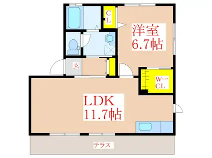 リモーネ(1LDK/1階)の間取り写真