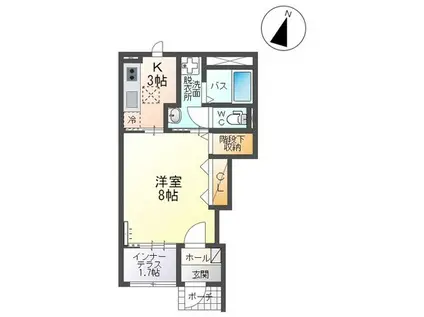 ESPOIR・DOMANI(1K/1階)の間取り写真