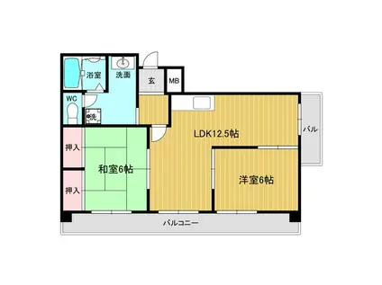 コーポ青山II(2LDK/2階)の間取り写真